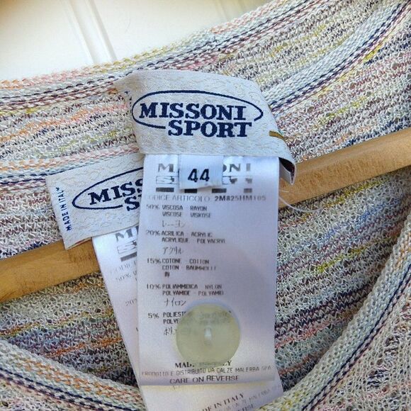 Vintage Missoni Sport Dress and Cardigan Sweater Set Size S 40 44 Knit Rayon - Picture 8 of 12